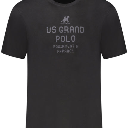 US GRAND Herren-T-Shirt, schwarz, kurzärmelig
