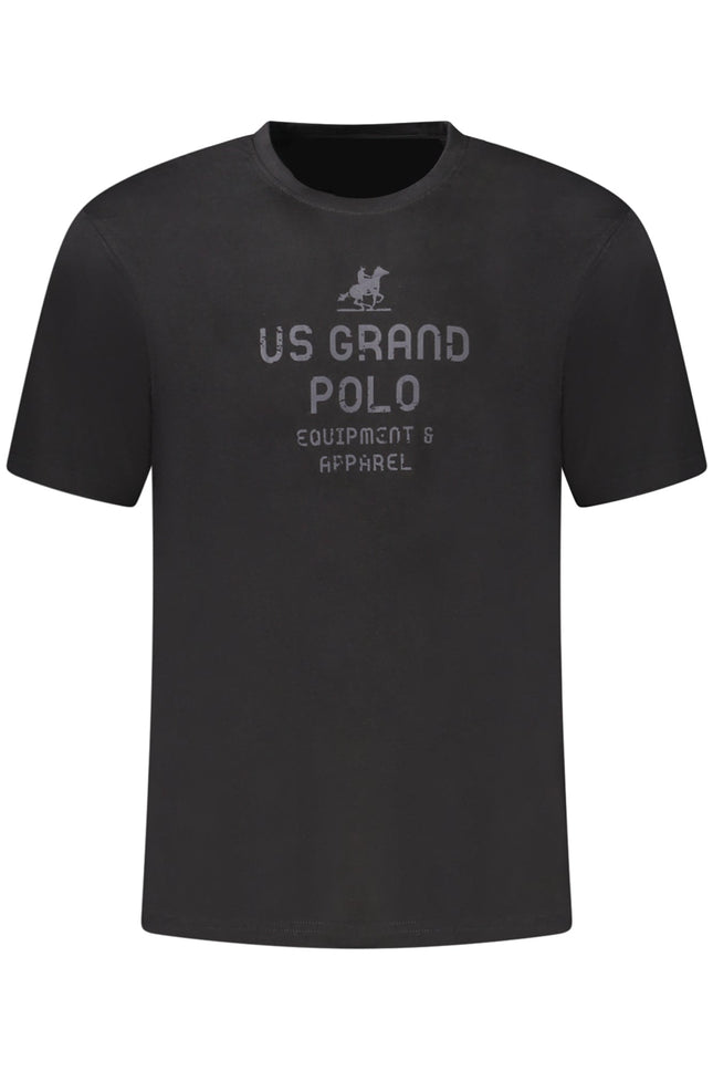 US GRAND Herren-T-Shirt, schwarz, kurzärmelig