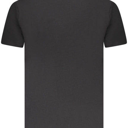 US GRAND Herren-T-Shirt, schwarz, kurzärmelig