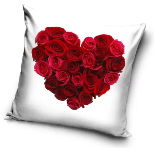 SEO. Valentinstag Kissenbezug: Rose Herz Liebe - 40cm x 40cm - Linkreich