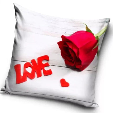 SEO. Valentinstag Kissenbezug: Rose Herz Love - 40cm x 40cm - Linkreich