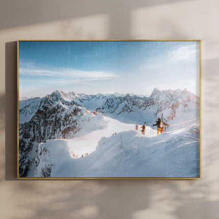 Skiers Descending the Vallée Blanche | Chamonix Wall Art