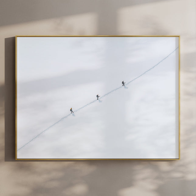 Three Mountaineers Traversing Vallee Blanche | Chamonix Wall Art