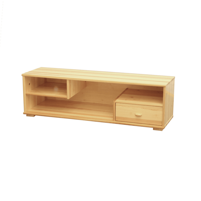 SEO. Vanessa TV - Schrank / TV - Lowboard | 1 - Schublade | 100% Bio Kiefer Massivholz - Natur Linkreich
