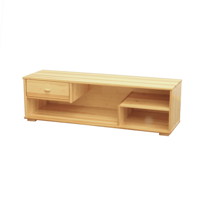 SEO. Vanessa TV - Schrank / TV - Lowboard | 1 - Schublade | 100% Bio Kiefer Massivholz - Natur Linkreich