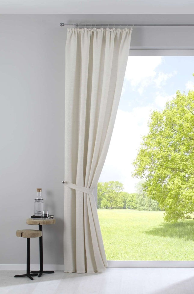 SEO. Vorhang mit Jacquardmusterung und Effektgarn »Sivas« Blickdicht verdeckte Schlaufen und Kräuselband Moderne Optik 20190350 - Creme Linkreich