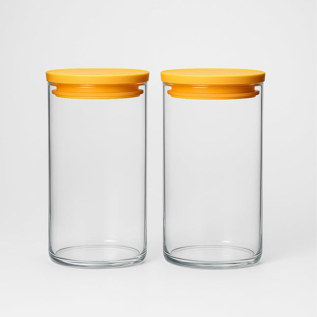 Vorratsdosenset 2 teilig aus Glas mit Gelben Deckel (Vorratsdosen) kaufen bei Linkreich – Jetzt entdecken!