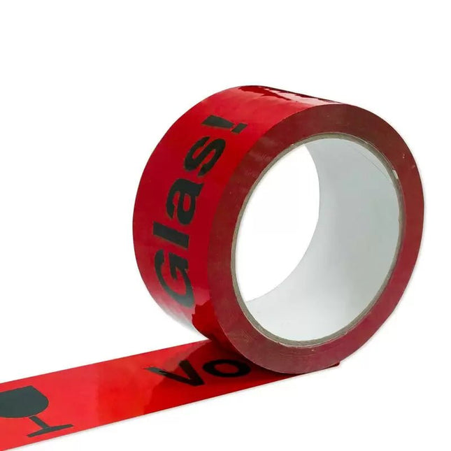 Vorsicht Glas! Paketband rot – 50 mm x 66 m (Büroklebeband) kaufen bei Linkreich – Jetzt entdecken!