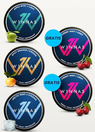 W1nnas Starter Set 5 Dosen – Performance Pouches – Energie & Fokus in Rekordzeit - 5er Linkreich
