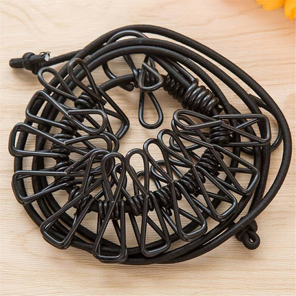 SEO. Wäscheleine Camping mit Clips geeignet für jede Reise - Schwarz Linkreich