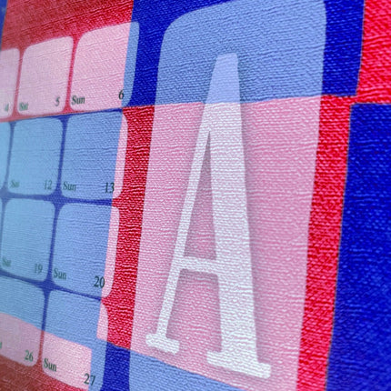 Wandkalender // Kilim Karo blau rot