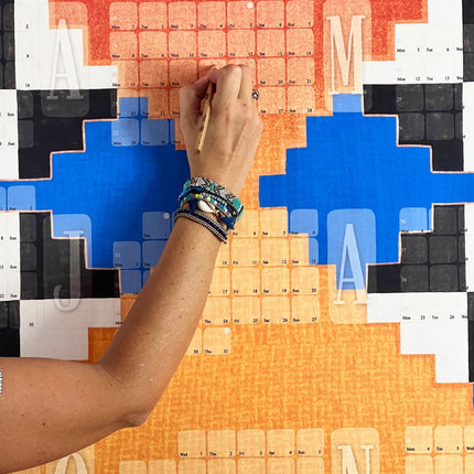 Wandkalender // Mexiko orange blau