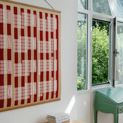 Wandkalender // Kilim Stripe creme rot