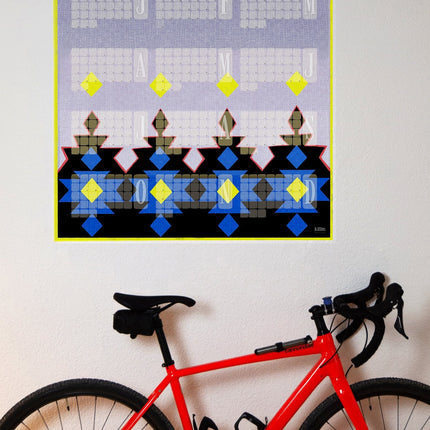 Wandkalender // Kilim Big Mountain blau grau