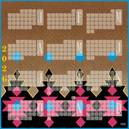 Wandkalender // Kilim Big Mountain braun pink