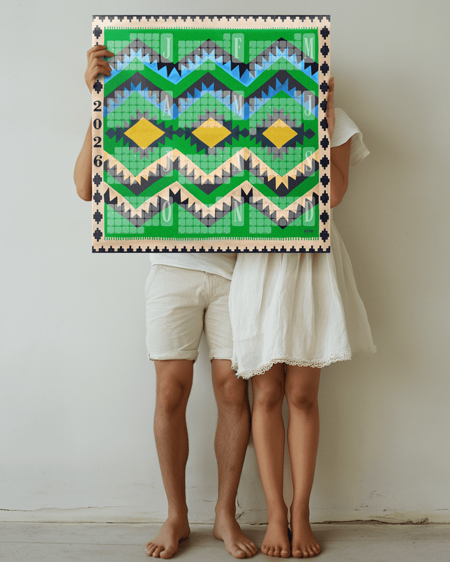 Wandkalender // Kilim Classic grün
