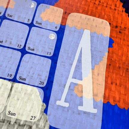 Wandkalender Kilim Diamond orange rot