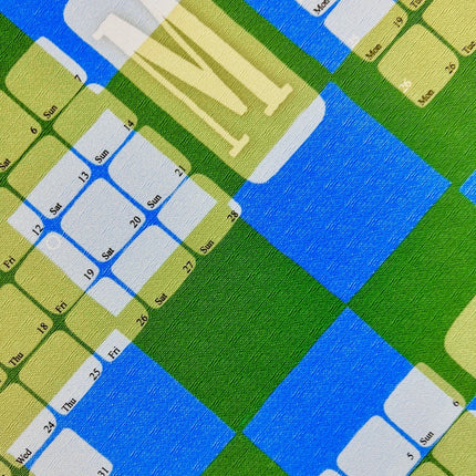 Wandkalender // Kilim Karo grün türkis