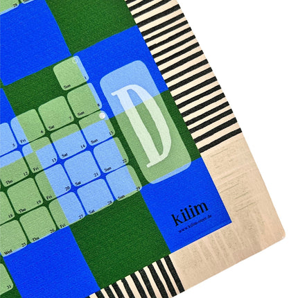 Wandkalender // Kilim Karo grün türkis