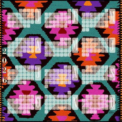 Wandkalender // Kilim Leo mint