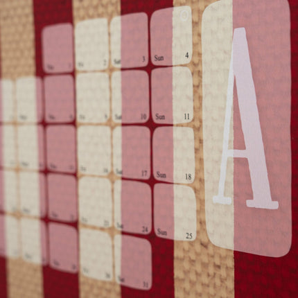 Wandkalender // Kilim Stripe creme rot