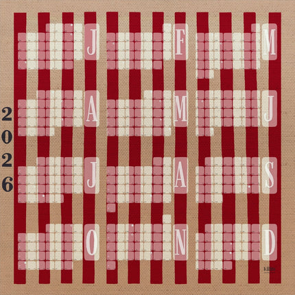 Wandkalender // Kilim Stripe creme rot