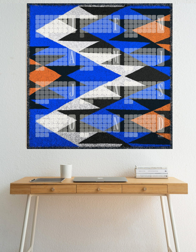 Wandkalender // Kilim Tiger blau