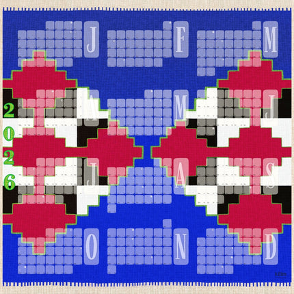 Wandkalender // Mexiko blau pink