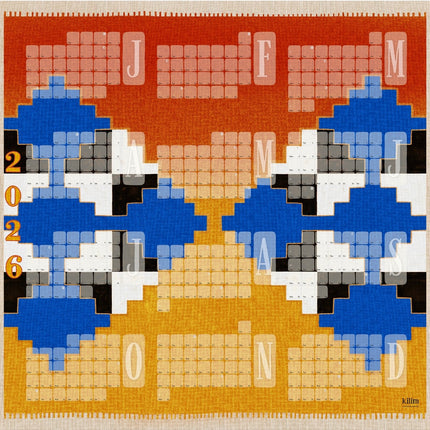 Wandkalender // Mexiko orange blau