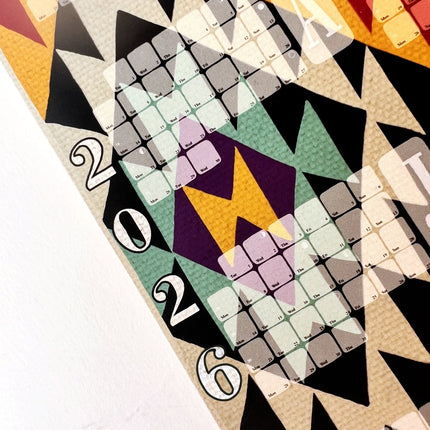 Wandkalender // Special Edition: Kilim Peacock rostbraun