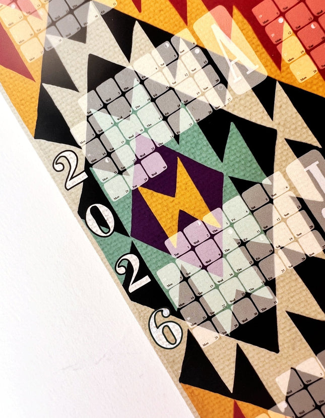 Wandkalender // Special Edition: Kilim Peacock rostbraun