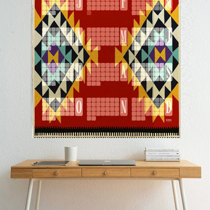 Wandkalender // Special Edition: Kilim Peacock rostbraun