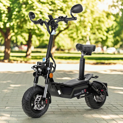Escooter Elektroroller WANDLER-K/E mit Sitz - bis 140 Kg - 45 km/h Schwarz