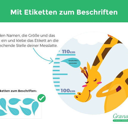 SEO. Wandsticker Messlatte Tiere + Etiketten - Linkreich