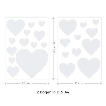 SEO. Wandsticker Set Pastell Herzen - Linkreich