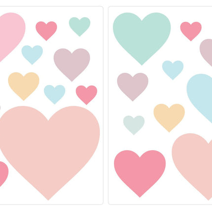 SEO. Wandsticker Set Pastell Herzen - Linkreich