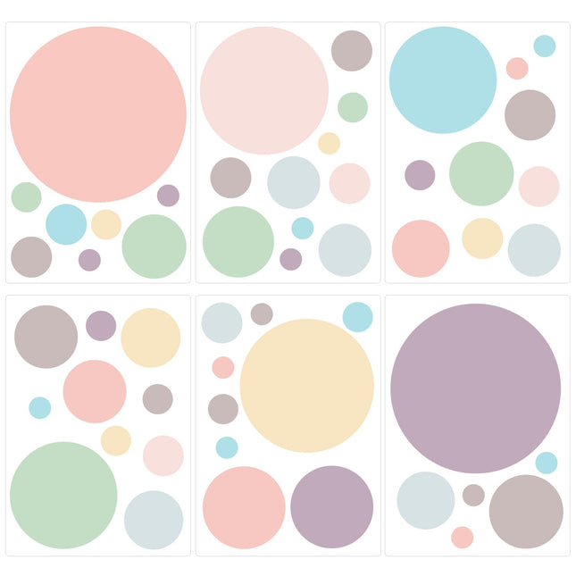 SEO. Wandsticker Set Pastell Kreise - Linkreich