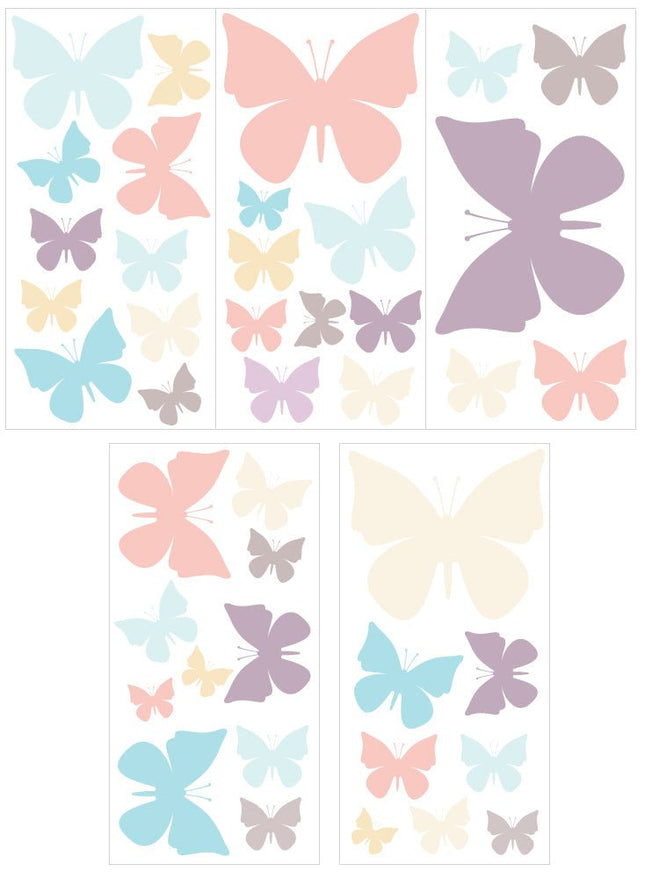 SEO. Wandsticker Set Pastell Schmetterlinge - Linkreich