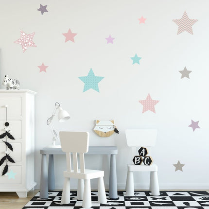 SEO. Wandsticker Set Pastell Sterne 2.0 - Linkreich