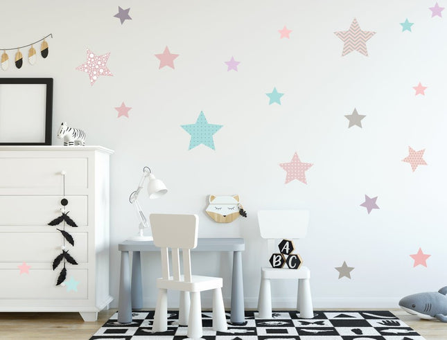 SEO. Wandsticker Set Pastell Sterne 2.0 - Linkreich