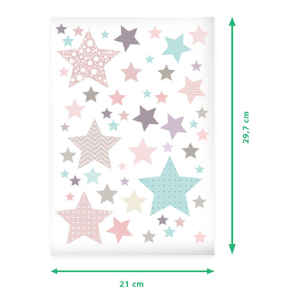 SEO. Wandsticker Set Pastell Sterne 2.0 - Linkreich