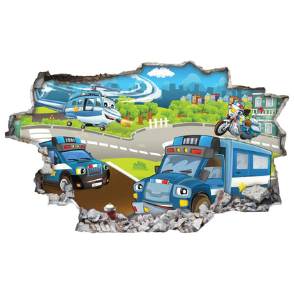 SEO. Wandtattoo Kinderzimmer Polizei Design - Polizei V1 Linkreich