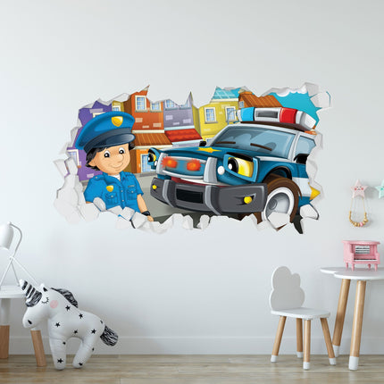 SEO. Wandtattoo Kinderzimmer Polizei Design - Polizei V3 Linkreich