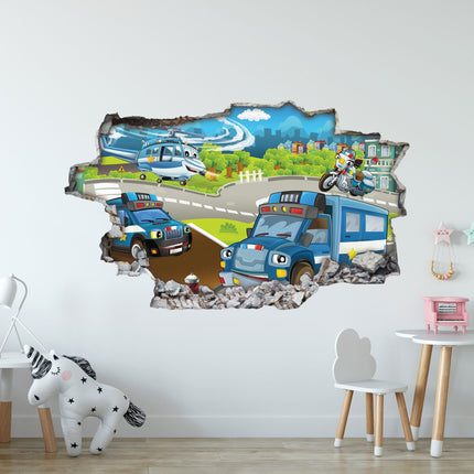 SEO. Wandtattoo Kinderzimmer Polizei Design - Polizei V1 Linkreich