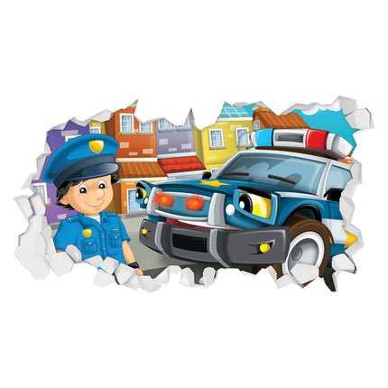 SEO. Wandtattoo Kinderzimmer Polizei Design - Polizei V3 Linkreich