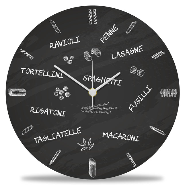 SEO. Wanduhr aus Holz Pastalover - mit UV Druck - Linkreich