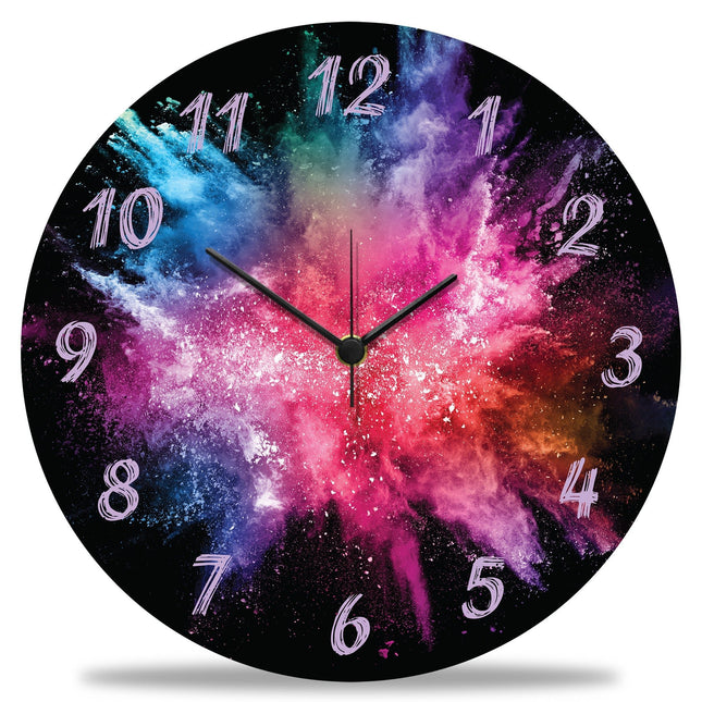 SEO. Wanduhr aus Holz Splash Love 2.0 - mit UV Druck - Linkreich