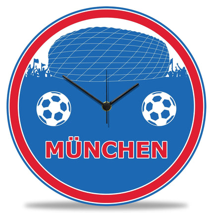 SEO. Wanduhr aus Holz Vereinsliebe München - mit UV Druck - Linkreich