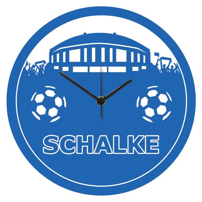 SEO. Wanduhr aus Holz Vereinsliebe Schalke - mit UV Druck - Linkreich