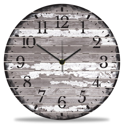 SEO. Wanduhr aus Holz Vintage Gray - mit UV Druck - Linkreich